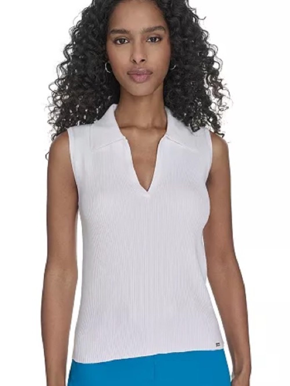 Women's Johnny-Collar Sleeveless Sweater